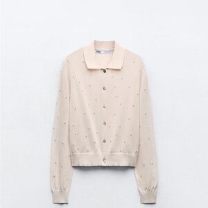 Zara pearl knit cardigan